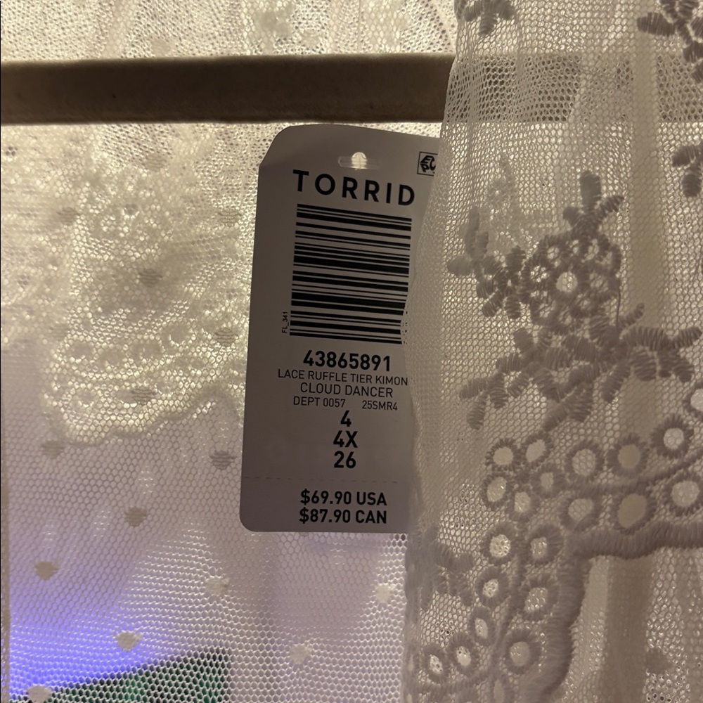 Torrid lace ruffle tier kimono - Picture 2 of 6